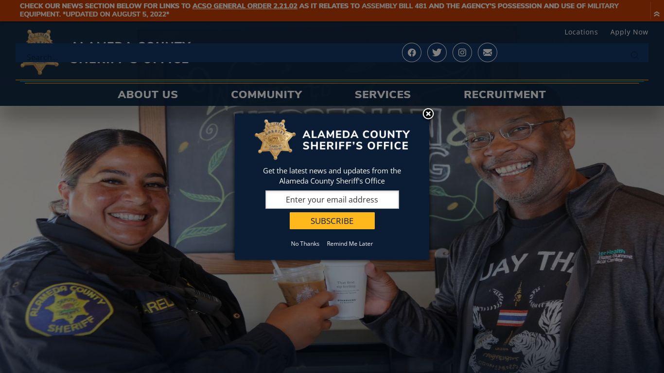 Alameda County Sheriff's Office, CA | Home